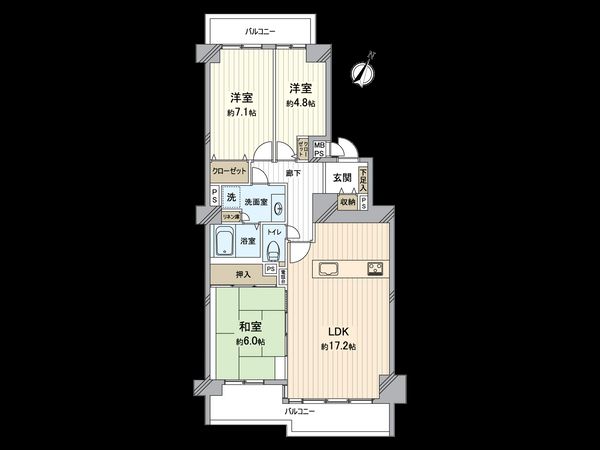 六甲グランドヒルズ参号館 間取図(平面図) 六甲グランドヒルズ参号館 間取図(平面図)