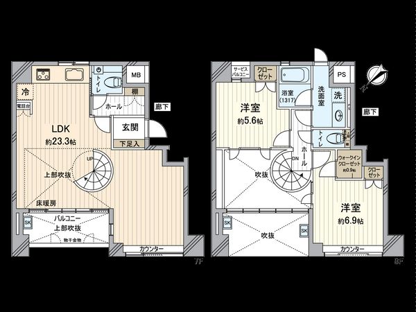 アーバンビュー神戸三宮 間取図(平面図)