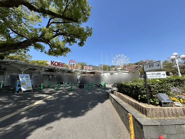 王子動物園の正面入り口です。約800ｍ