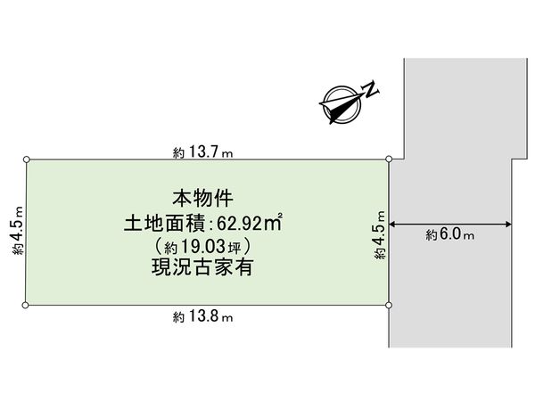 中央区東川崎町7丁目 戸建 区画図 区画図