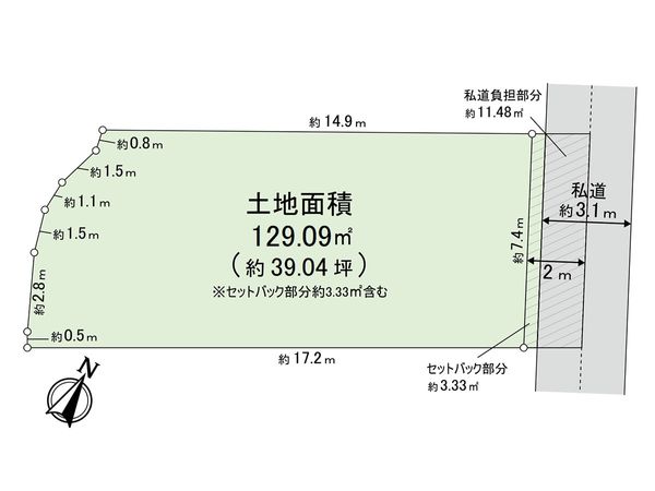 須磨区前池町6丁目 土地(古家有) 区画図 須磨区前池町6丁目 土地(古家有) 区画図