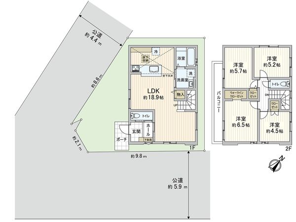 兵庫区矢部町 新築戸建 間取図(平面図) 兵庫区矢部町 新築戸建 間取図(平面図)