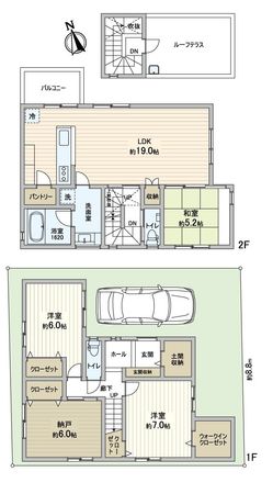 垂水区星陵台7丁目戸建 3号地 間取図(平面図) 垂水区星陵台7丁目戸建 3号地 間取図(平面図)