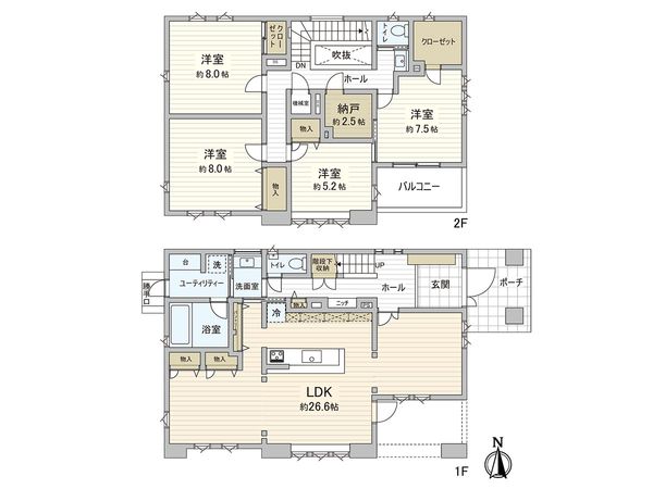 北区星和台5丁目 戸建 間取図(平面図) 北区星和台5丁目 戸建 間取図(平面図)