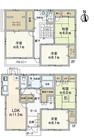 建物面積129.13平米・5LDKの間取り
