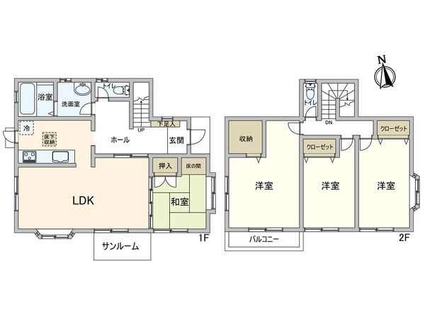 神戸市北区緑町8丁目 戸建 間取図(平面図)