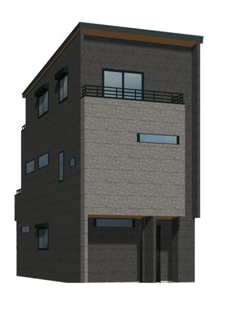 神戸市中央区中山手通8丁目 新築戸建 外観パース図