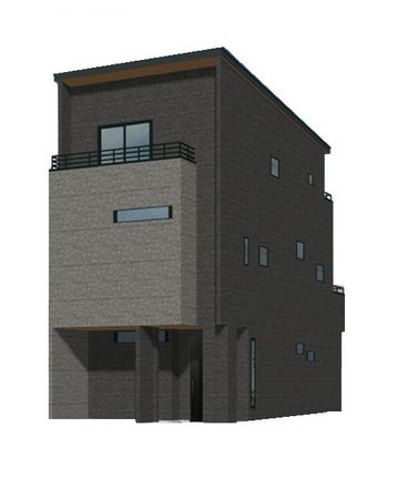 神戸市中央区中山手通8丁目 新築戸建 外観パース図