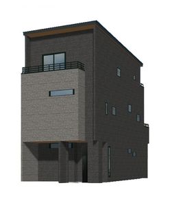 神戸市中央区中山手通8丁目 新築戸建 外観パース図