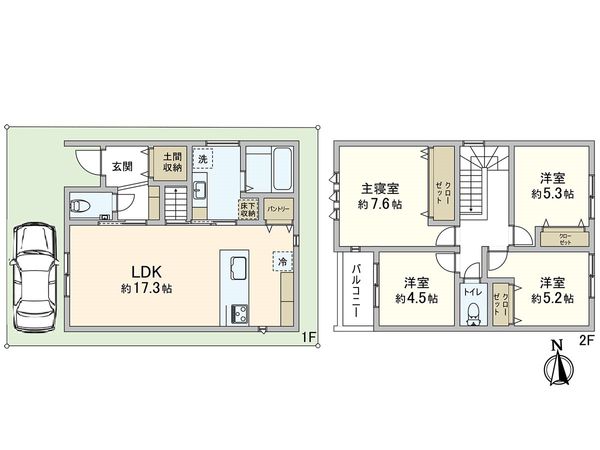兵庫区吉田町1丁目 新築戸建 間取図(平面図)