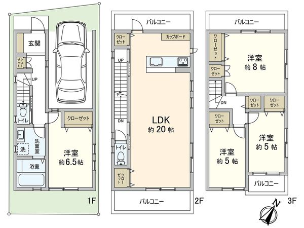 野崎通2丁目 新築戸建 間取図(平面図)