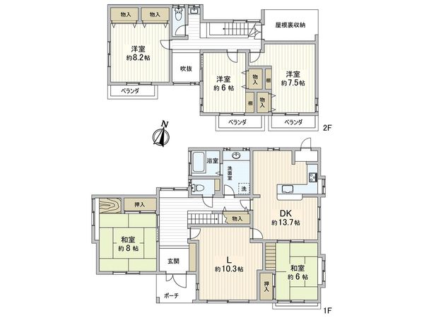 北区鳴子2丁目 戸建 間取図(平面図) 北区鳴子2丁目 戸建 間取図(平面図)
