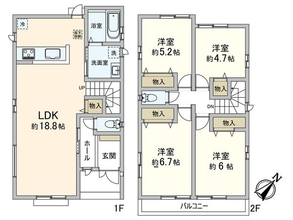 須磨区天神町2丁目 新築戸建(1号棟) 間取図(平面図)
