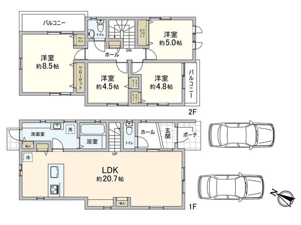須磨区南町3丁目 新築戸建 間取図(平面図) 須磨区南町3丁目 新築戸建 間取図(平面図)