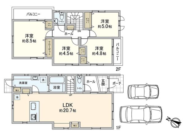 須磨区南町3丁目 新築戸建 間取図(平面図) 須磨区南町3丁目 新築戸建 間取図(平面図)