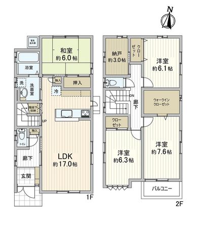 五位ノ池町3丁目 戸建 間取図(平面図)