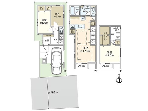 兵庫区金平町1丁目 新築戸建 B号地 間取図(平面図) 兵庫区金平町1丁目 新築戸建 B号地 間取図(平面図)