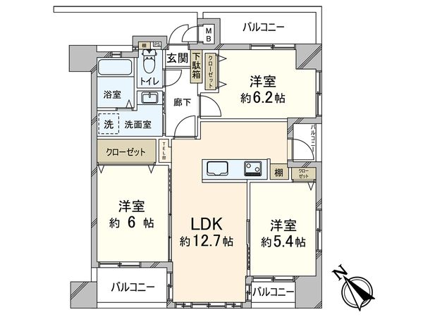 ワコーレグラン湊川 間取図(平面図) ワコーレグラン湊川 間取図(平面図)