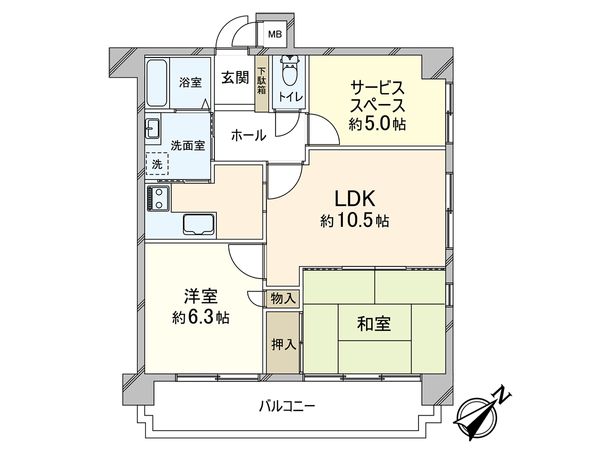 ライオンズマンション神戸第二 間取図(平面図) ライオンズマンション神戸第二 間取図(平面図)