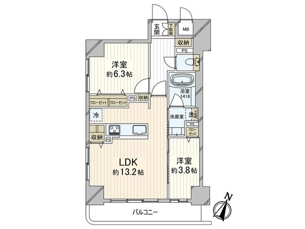 ライオンズマンション三宮東第3 間取図(平面図) ライオンズマンション三宮東第3 間取図(平面図)