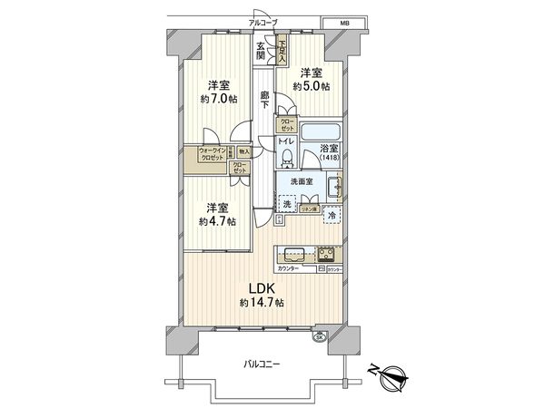 クレヴィア神戸ポートアイランド 間取図(平面図)