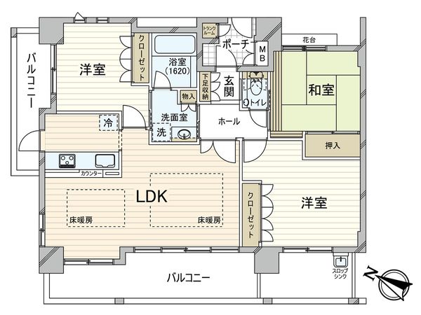 ハーティネス・トアロード中山手 間取図(平面図) ハーティネス・トアロード中山手 間取図(平面図)