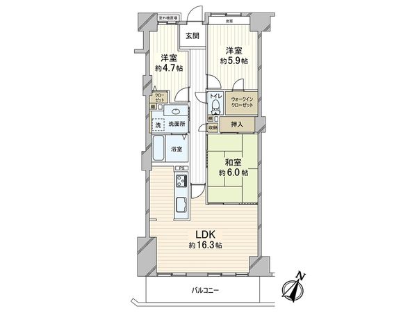 ローレルハイツ神戸1号棟 間取図(平面図)