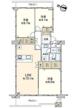 神戸ポートビレジ3号棟 間取図(平面図) 間取図(平面図)