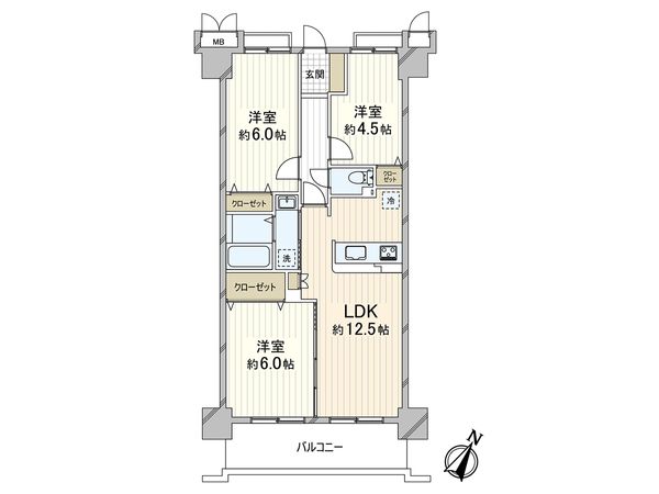 グラン・フェルティ神戸山手通り 間取図(平面図)