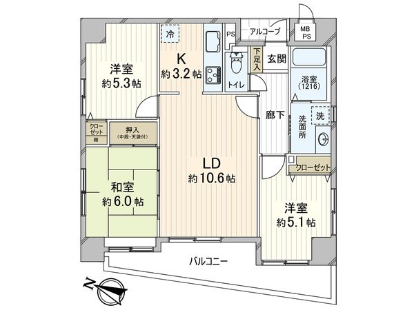 カーサ神戸下山手 間取図(平面図)