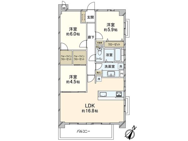 ヴェルデコート水笠 間取図(平面図) 間取図(平面図)