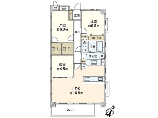 ヴェルデコート水笠 間取図(平面図)