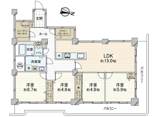 神戸パークシティA棟 間取図(平面図) 間取図(平面図)