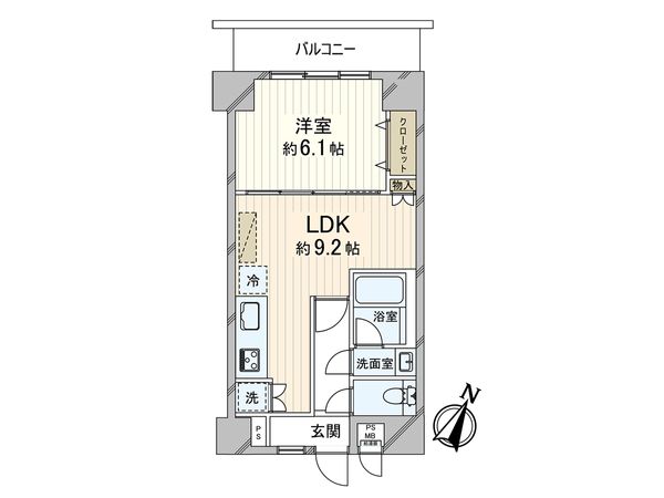 ライオンズマンション三宮第弐 間取図(平面図)