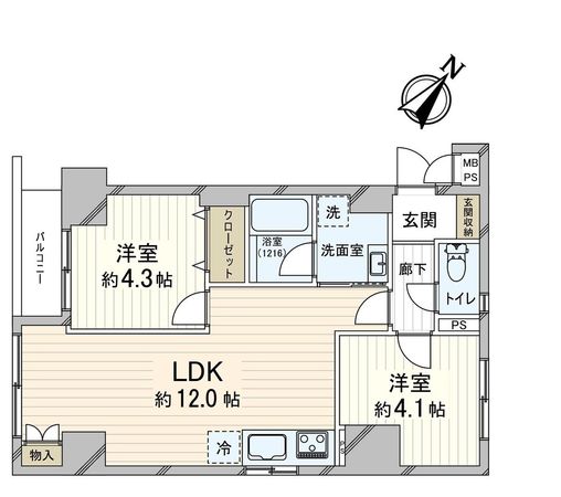 朝日プラザ湊川 間取図(平面図)