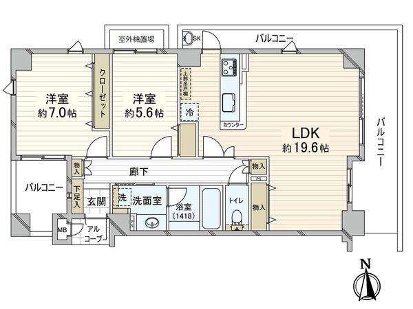 コム・グレイス香櫨園中浜町 間取図(平面図)