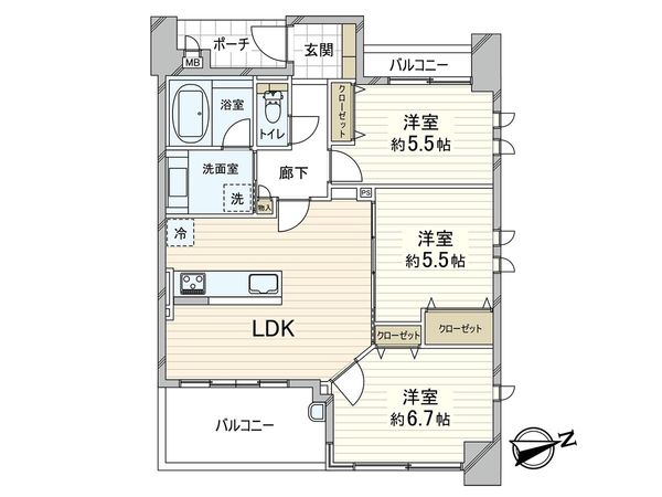 KAISEI新神戸第2 間取図(平面図) KAISEI新神戸第2 間取図(平面図)