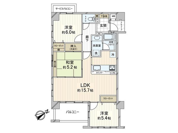 グランパレ神戸ハーバーウエスト 間取図(平面図)