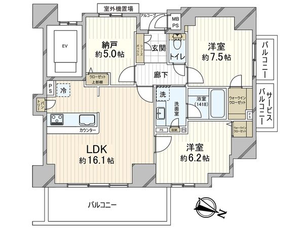 ワコーレ神戸中山手エンブレム 間取図(平面図) ワコーレ神戸中山手エンブレム 間取図(平面図)