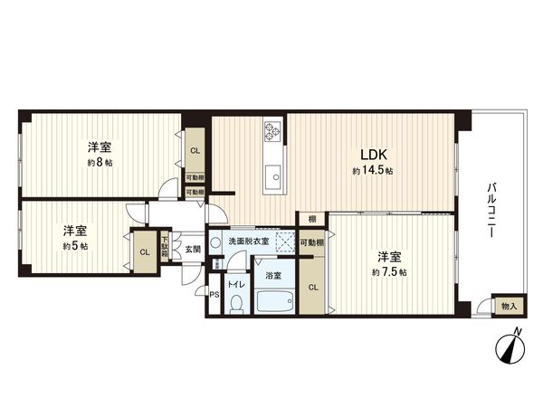 神戸ポートビレジ3号棟 間取図(平面図)