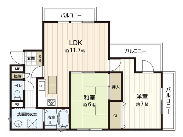 セレーヌコート中山手 間取図(平面図)