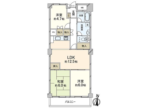 熊内スカイハイツ 間取図(平面図)