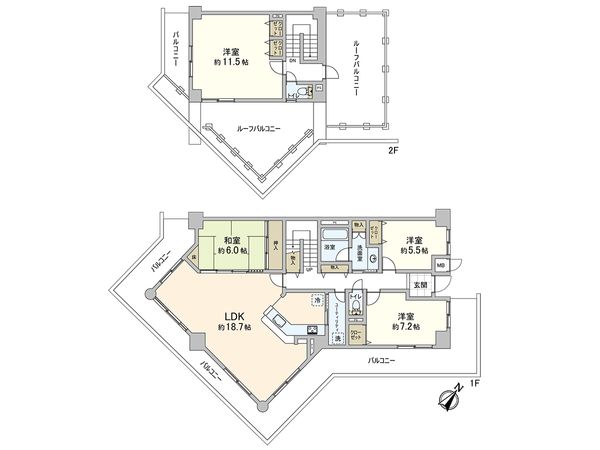 須磨白川台レックスマンション 間取図(平面図)