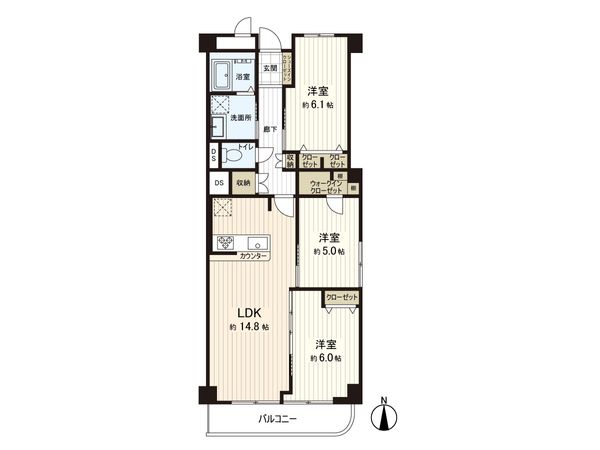 萬利ハイツ熊内 間取図(平面図)