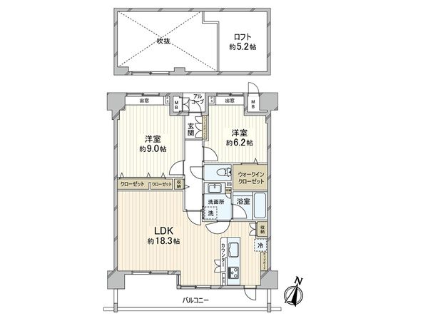 エヌヴィ神戸上筒井通 間取図(平面図)