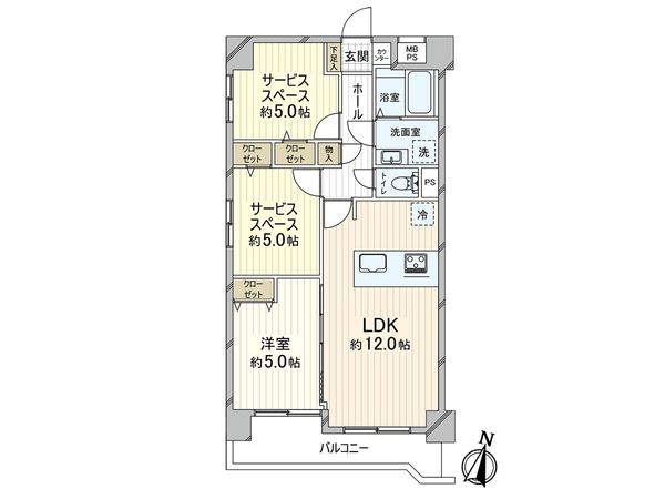 甲南シャトー三宮 間取図(平面図) 甲南シャトー三宮 間取図(平面図)
