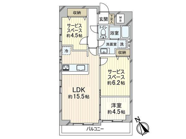 グランドプラザ神戸パートⅡ 間取図(平面図)