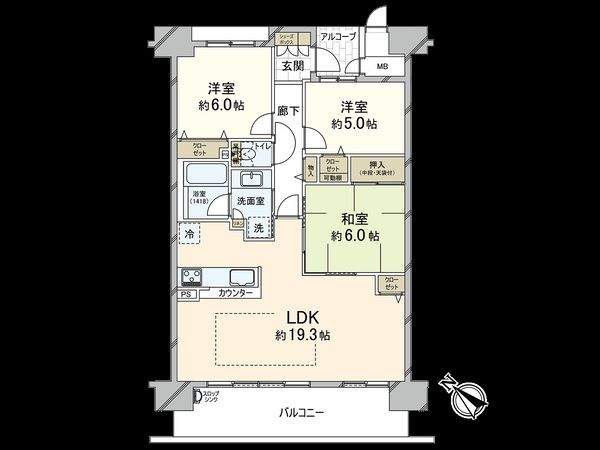キャナルヴィスタアーバンコンフォート 間取図(平面図)