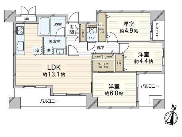 ドルフ・ブランシェ春日野 間取図(平面図)