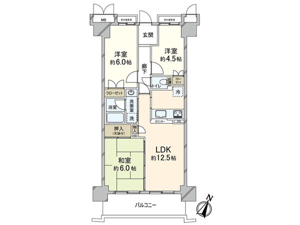 グラン・フェルティ神戸山手通り 間取図(平面図) グラン・フェルティ神戸山手通り 間取図(平面図)